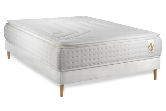 Ensemble Matelas Sommier 140x190 cm - Sommier Blanc (en kit) - Vingt-Quatre PLUS
