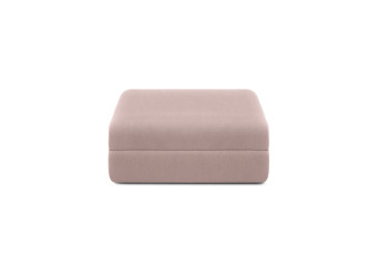 Pouf convertible et modulable - Tissu lisse - Rose