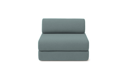 Canapé 3 places - 2 modules convertibles : Canapé 2 places + Fauteuil - Tissu lisse Vert