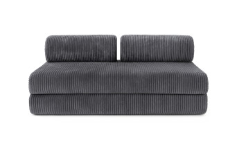 Canapé droit convertible 3 places - Velours côtelé XL - Gris