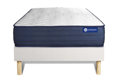 Ensemble Matelas Sommier 90x200 cm - Sommier Blanc (en kit) - Actilatex Life