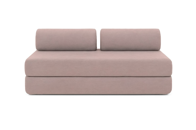 Canapé d'angle convertible 6 places - Tissu lisse - Rose