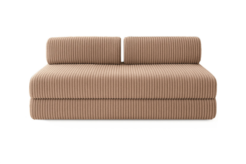 Canapé d'angle convertible 6 places - Velours côtelé XL - Marron