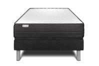 Ensemble Matelas Sommier 90x200 cm - Sommier Noir (déjà monté) - Vitalpower Ensemble Matelas Sommier 90x200 cm - Sommier Noir (déjà monté) - Vitalpower