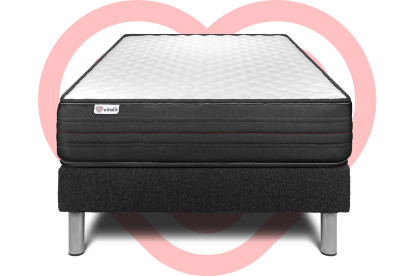 Ensemble Matelas Sommier 120x200 cm - Sommier Noir (en kit) - Vitalpower