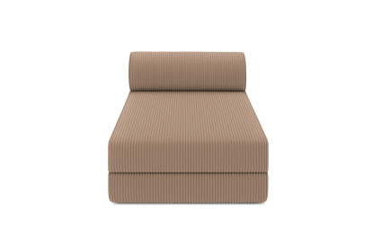 Canapé d'angle 6 places - 2 modules convertibles : Canapé 3 places + Méridienne - Velours côtelé Taupe