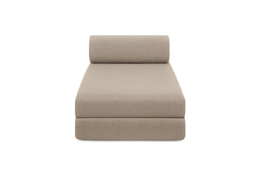 Canapé d'angle convertible 5 places - Tissu lisse - Taupe