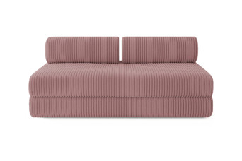 Canapé droit convertible 5 places - Velours côtelé XL - Rose