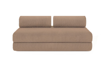 Canapé droit convertible 4 places - Velours côtelé - Taupe