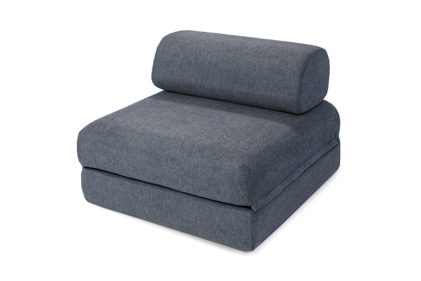 Fauteuil convertible et modulable - Tissu lisse - Bleu