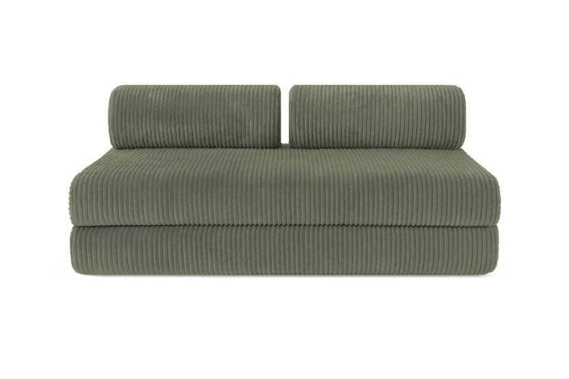 Canapé d'angle convertible 4 places - Velours côtelé XL - Vert