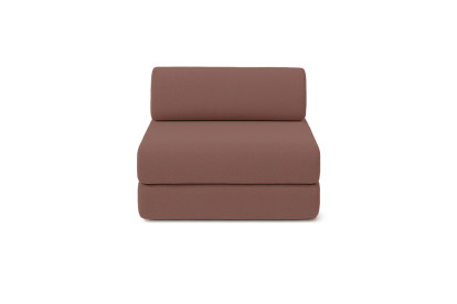 Canapé 3 places - 2 modules convertibles : Canapé 2 places + Fauteuil - Tissu lisse Terracotta