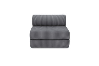 Canapé 3 places - 2 modules convertibles : Canapé 2 places + Fauteuil - Velours côtelé Gris