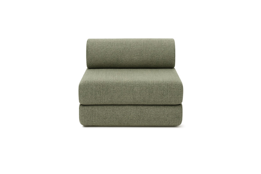Canapé d'angle convertible 6 places - Tissu tweed - Vert