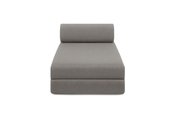 Méridienne convertible et modulable - Tissu lisse - Gris