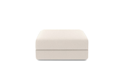 Canapé d'angle 6 places - 3 modules convertibles : Canapé 3 places + Fauteuil + Pouf - Velours côtelé Blanc