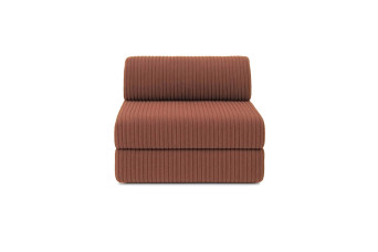 Fauteuil convertible et modulable - Velours côtelé XL - Terracotta