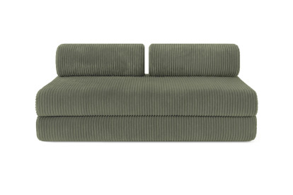 Canapé 4 places - 2 modules convertibles : Canapé 3 places + Fauteuil - Velours côtelé XL Vert