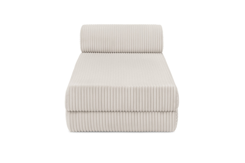 Canapé d'angle convertible 5 places - Velours côtelé XL - Blanc