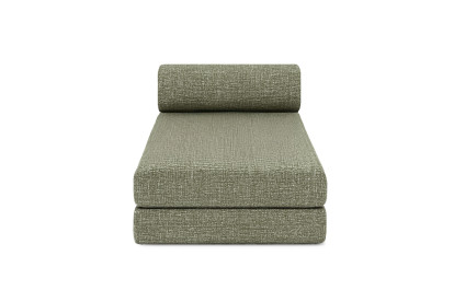 Canapé d'angle 6 places - 2 modules convertibles : Canapé 3 places + Méridienne - Tissu tweed Vert