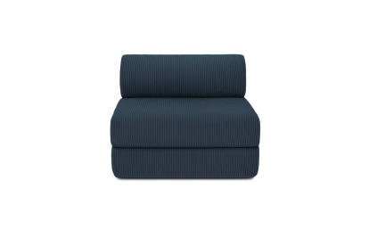 Canapé 3 places - 2 modules convertibles : Canapé 2 places + Fauteuil - Velours côtelé Bleu