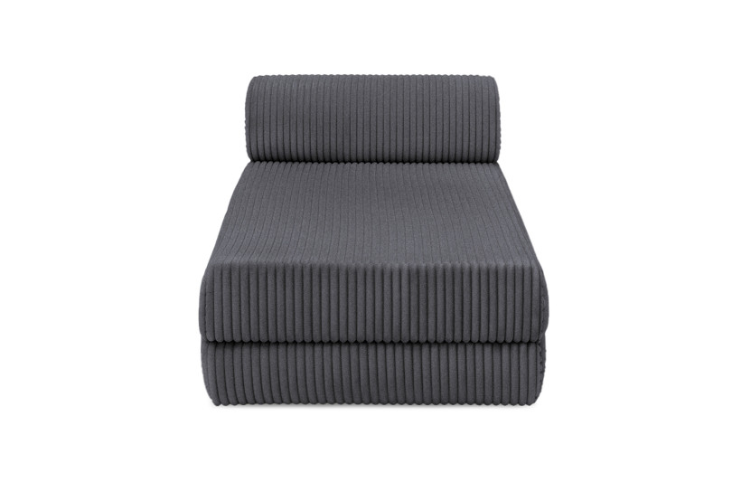 Méridienne convertible et modulable - Velours côtelé XL - Gris