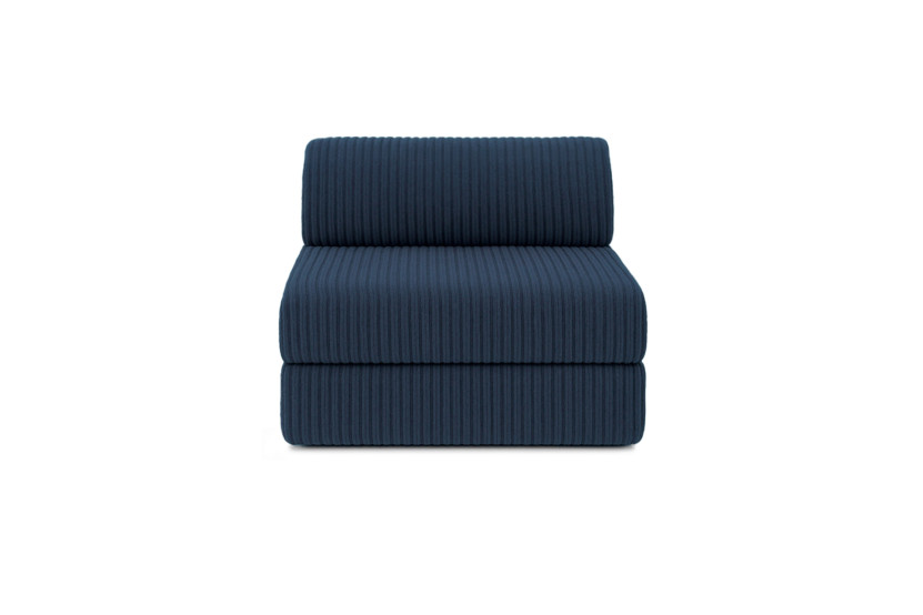 Canapé droit convertible 4 places - Velours côtelé XL - Bleu