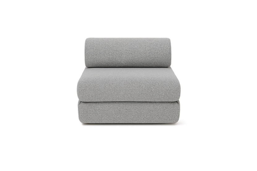 Canapé d'angle convertible 6 places - Tissu tweed - Gris