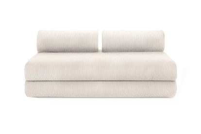 Canapé 4 places - 2 modules convertibles : Canapé 3 places + Fauteuil - Velours côtelé Blanc
