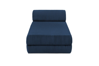 Méridienne convertible et modulable - Velours côtelé XL - Bleu