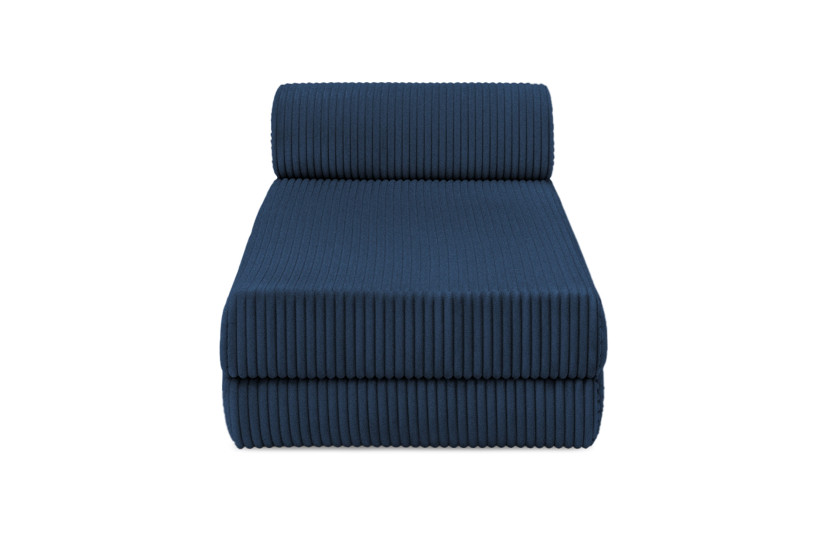 Méridienne convertible et modulable - Velours côtelé XL - Bleu