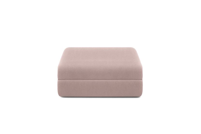 Canapé d'angle convertible 6 places - Tissu lisse - Rose
