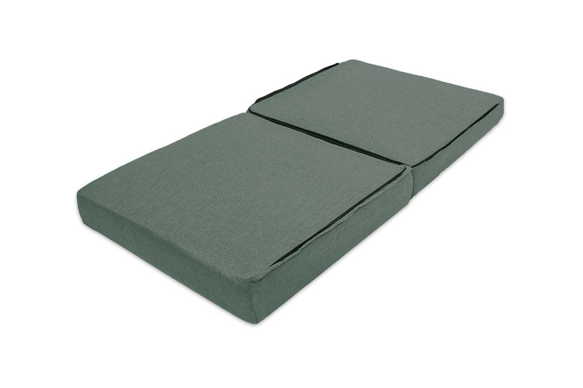 Canapé droit convertible 3 places - Tissu lisse - Vert