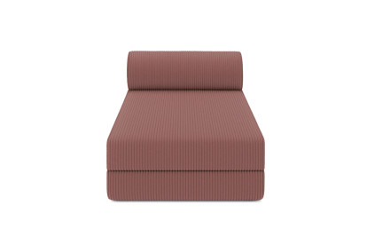Canapé d'angle 6 places - 2 modules convertibles : Canapé 3 places + Méridienne - Velours côtelé Rose