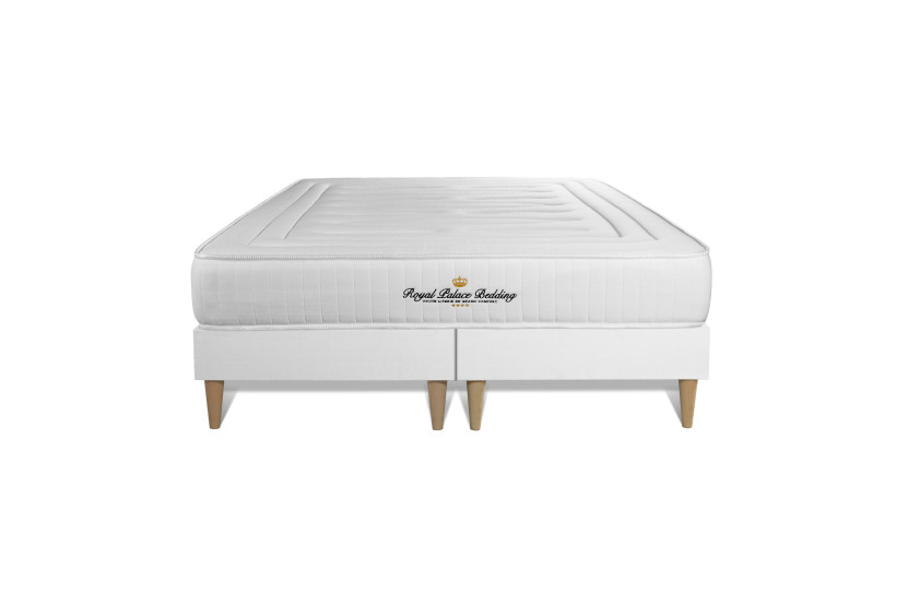 Ensemble Matelas Sommier 200x200 cm - 2 Sommiers Blanc - Nottingham