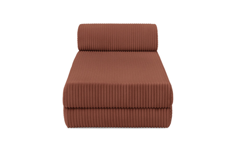 Canapé d'angle convertible 5 places - Velours côtelé XL - Terracotta