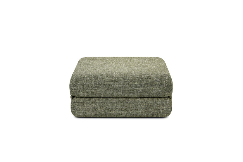 Pouf convertible et modulable - Tissu tweed - Vert
