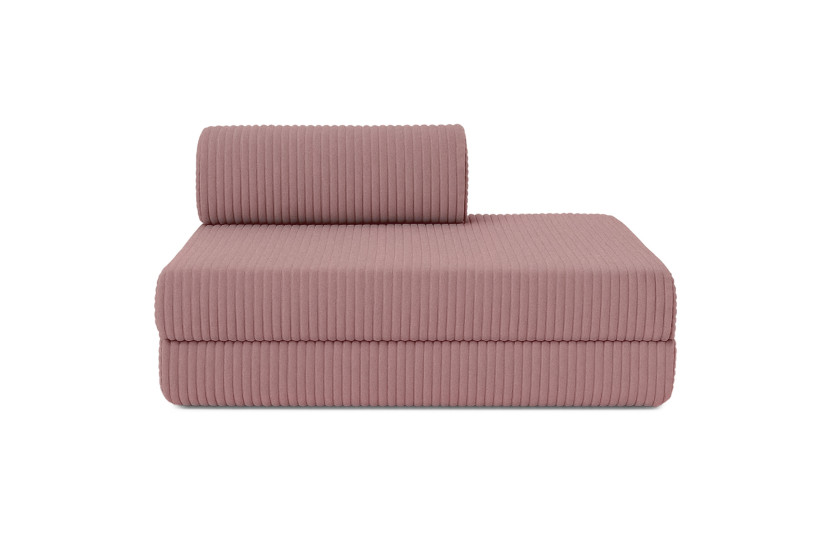 Canapé droit convertible 3 places - Velours côtelé XL - Rose