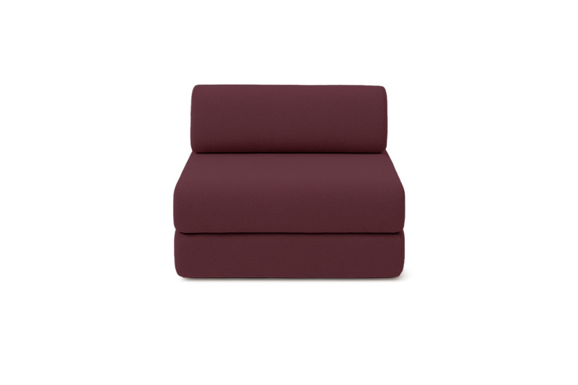Canapé d'angle convertible 6 places - Tissu lisse - Rouge