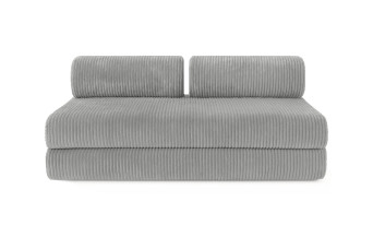 Canapé droit convertible 4 places - Velours côtelé XL - Gris clair