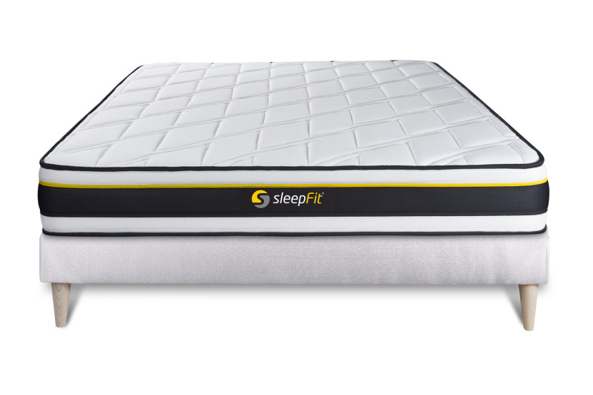 Ensemble Matelas Sommier 200x220 cm - Sommier Blanc (en kit) - Soft