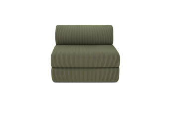 Fauteuil convertible et modulable - Velours côtelé - Vert