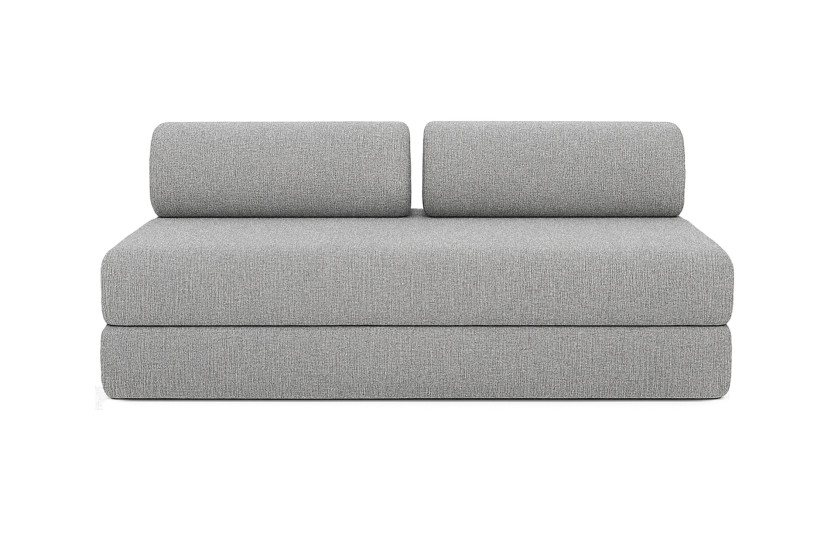 Canapé droit convertible 3 places - Tissu tweed - Gris