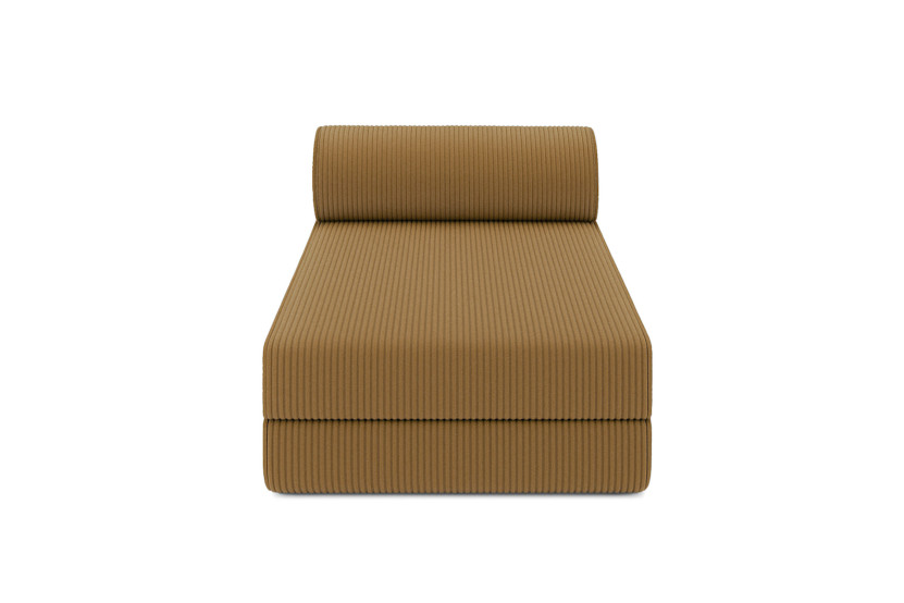 Méridienne convertible et modulable - Velours côtelé - Jaune