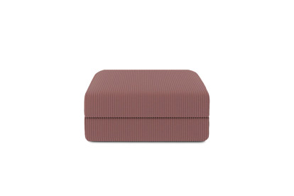 Canapé d'angle 6 places - 3 modules convertibles : Canapé 3 places + Fauteuil + Pouf - Velours côtelé Rose