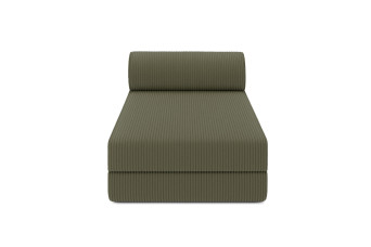 Méridienne convertible et modulable - Velours côtelé - Vert