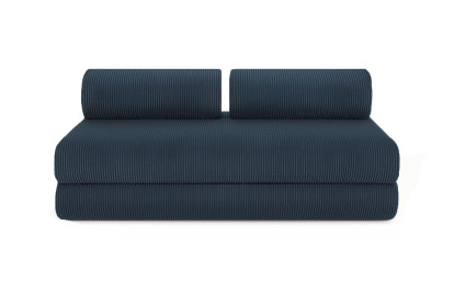 Canapé 4 places - 2 modules convertibles : Canapé 3 places + Fauteuil - Velours côtelé Bleu