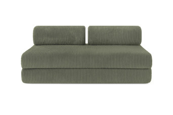 Canapé droit convertible 5 places - Velours côtelé XL - Vert