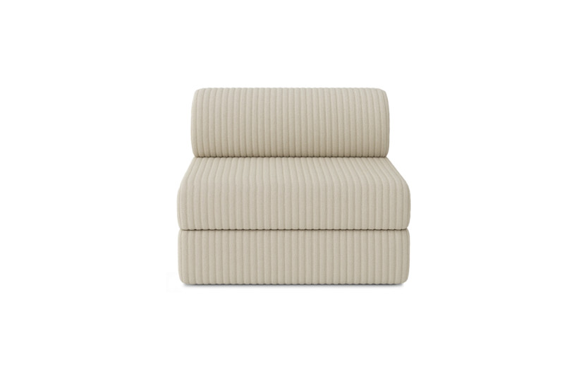 Fauteuil convertible et modulable - Velours côtelé XL - Beige