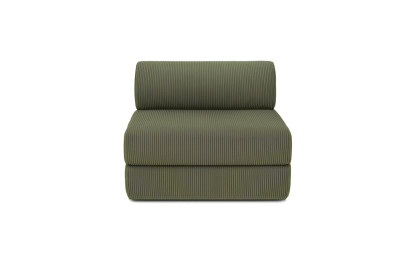 Canapé 4 places - 2 modules convertibles : Canapé 3 places + Fauteuil - Velours côtelé Vert